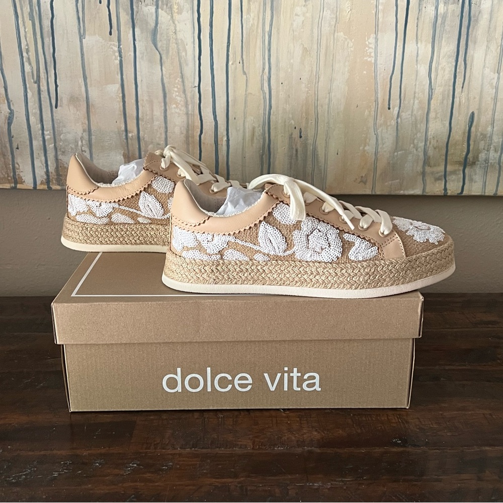 Dolce Vita Azalia Sneakers Natural Multi Floral Sequin